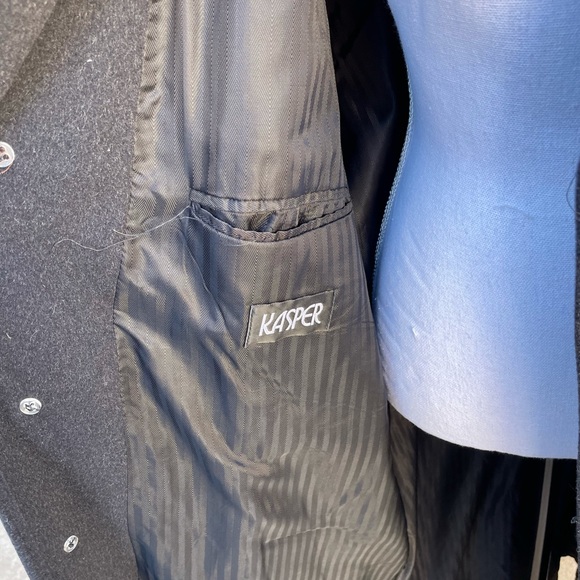 Vintage Kasper Cashmere blend long trench coat - Picture 4 of 9